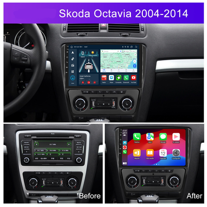Navigatie dedicata Skoda Octavia (2004-2014) cu Android 14, 4 GB RAM 64 GB ROM, OCTA-CORE, Carplay si Android auto, Slot SIM 4G, ventilator de racire activ, ecran 10.1 inch HD