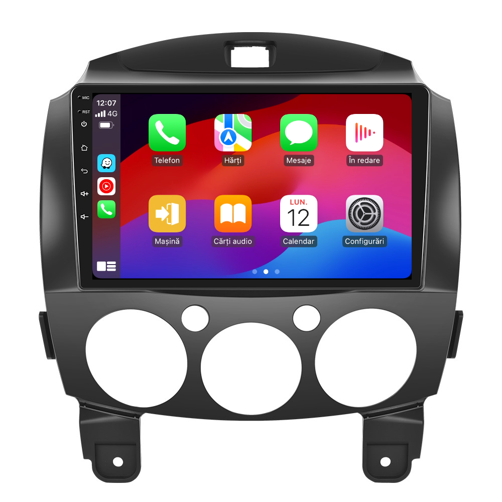 Navigatie dedicata Mazda 2 (2007-2014) 2GB RAM 32GB ROM, Android 14, Carplay si Android Auto, cooler racire, ecran HD 9 inch