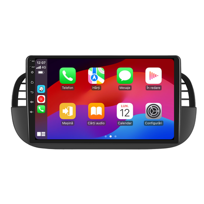 Navigatie dedicata FIAT 500 (2007-2015) Android 14, 8 GB RAM 128 GB ROM, OCTA-CORE 2.0Mhz, Carplay si Android auto, Slot SIM 4G, ventilator de racire activ, ecran 9 inch HD