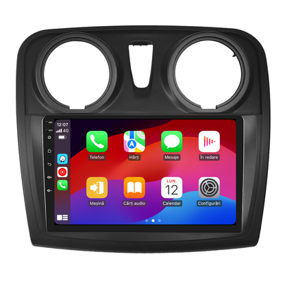 Navigatie dedicata Dacia Logan, Duster, Sandero (2012-2020) Android 14, 8 GB RAM 128 GB ROM, OCTA-CORE 2.0Mhz, Carplay si Android auto, Slot SIM 4G, ventilator de racire activ, ecran 9 inch HD