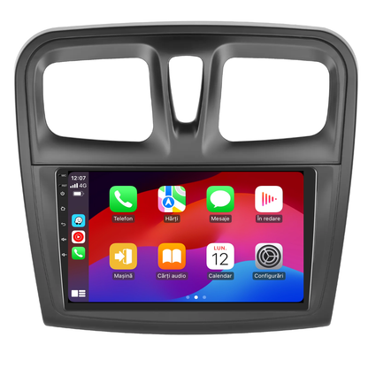 Navigatie dedicata Dacia Logan | Duster | Sandero (2012-2020) cu Android 14, 4 GB RAM 64 GB ROM, OCTA-CORE, Carplay si Android auto, Slot SIM 4G, ventilator de racire activ, ecran 9 inch HD