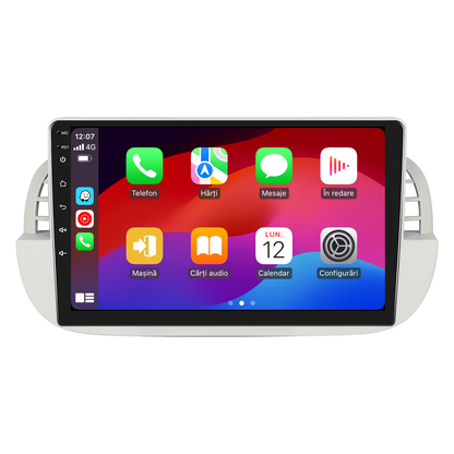 Navigatie dedicata FIAT 500 (2007-2015) Android 14, 8 GB RAM 128 GB ROM, OCTA-CORE 2.0Mhz, Carplay si Android auto, Slot SIM 4G, ventilator de racire activ, ecran 9 inch HD
