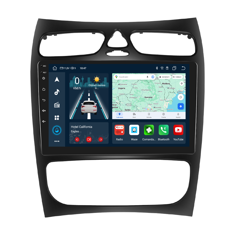 Navigatie dedicata Mercedes Benz C-Class/CLK (2002-2004) cu Android 14, 4 GB RAM 64 GB ROM, OCTA-CORE, Carplay si Android auto, Slot SIM 4G, ventilator de racire activ, ecran 9 inch HD