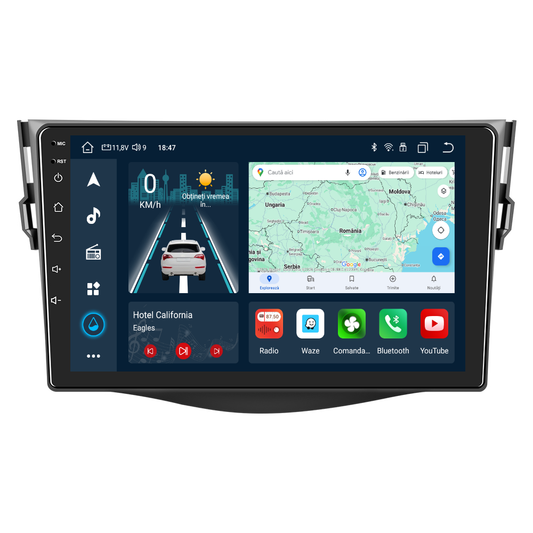 Navigatie dedicata Toyota RAV4 (2007-2011) cu Android 14, 4 GB RAM 64 GB ROM, OCTA-CORE, Carplay si Android auto, Slot SIM 4G, ventilator de racire activ, ecran 9 inch HD