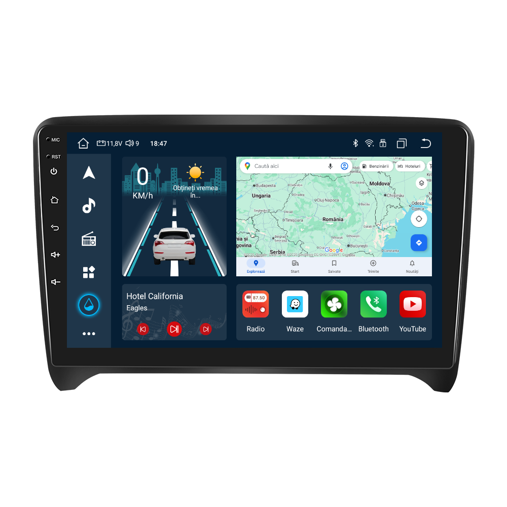 Navigatie dedicata Audi TT (2008-2014) cu Android 14, 4 GB RAM 64 GB ROM, OCTA-CORE, Carplay si Android auto, Slot SIM 4G, ventilator de racire activ, ecran 9 inch HD
