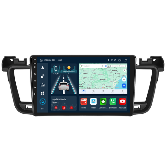 Navigatie dedicata Peugeot 508 (2011-2018) cu Android 14, 4 GB RAM 64 GB ROM, OCTA-CORE, Carplay si Android auto, Slot SIM 4G, ventilator de racire activ, ecran 9 inch HD