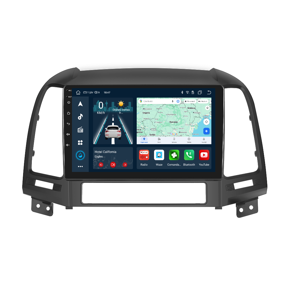 Navigatie dedicata Hyundai Santa-fe (2006-2012) cu Android 14, 4 GB RAM 64 GB ROM, OCTA-CORE, Carplay si Android auto, Slot SIM 4G, ventilator de racire activ, ecran 9 inch HD