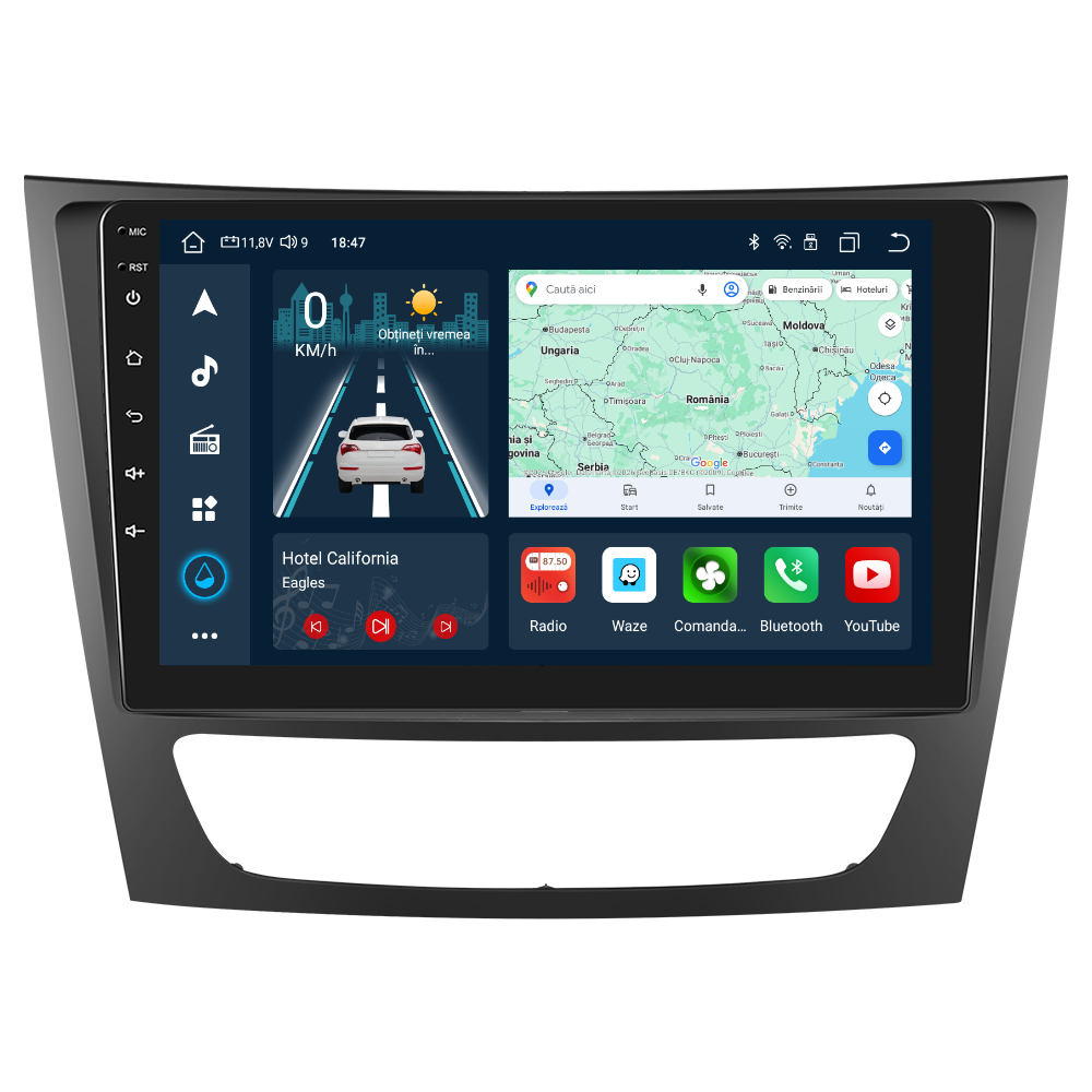 Navigatie dedicata Mercedes Benz E-class W211/CLS-class (2005-2008) cu Android 14, 4 GB RAM 64 GB ROM, OCTA-CORE, Carplay si Android auto, Slot SIM 4G, ventilator de racire activ, ecran 9 inch HD