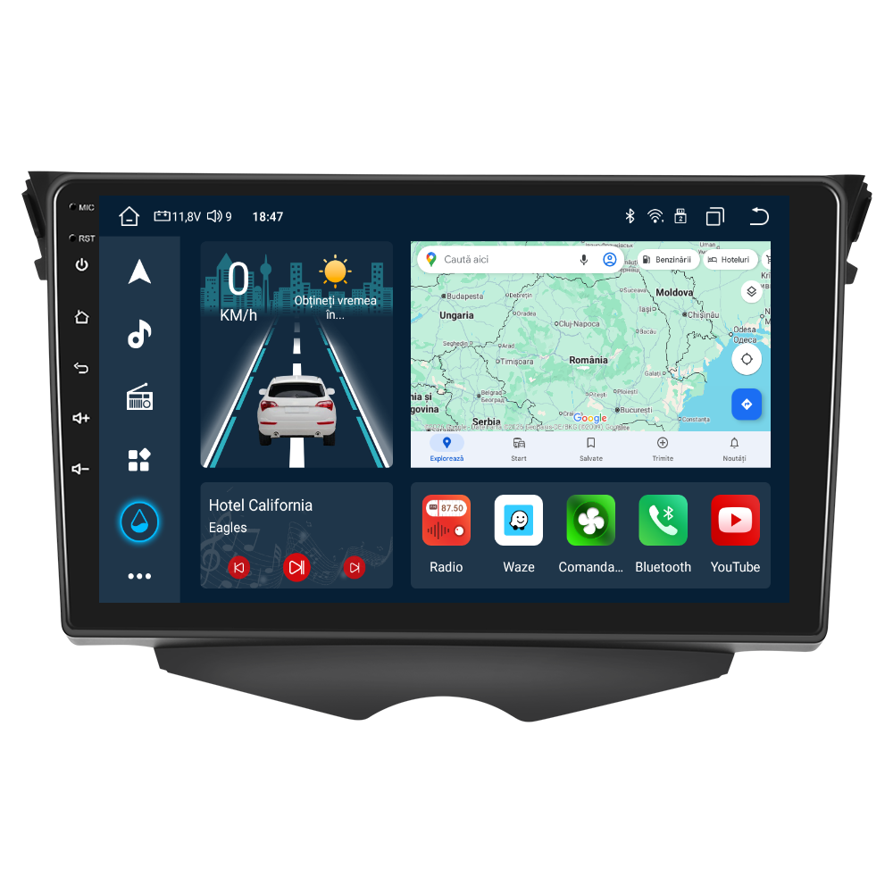 Navigatie dedicata Hyundai VELOSTER (2011-2015) cu Android 14, 4 GB RAM 64 GB ROM, OCTA-CORE, Carplay si Android auto, Slot SIM 4G, ventilator de racire activ, ecran 9 inch HD