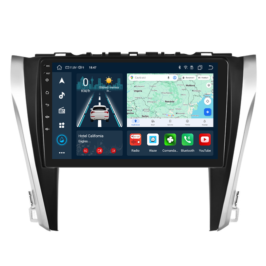 Navigatie dedicata Toyota Camry (2015-2017) cu Android 14, 4 GB RAM 64 GB ROM, OCTA-CORE, Carplay si Android auto, Slot SIM 4G, ventilator de racire activ, ecran 10.1 inch HD