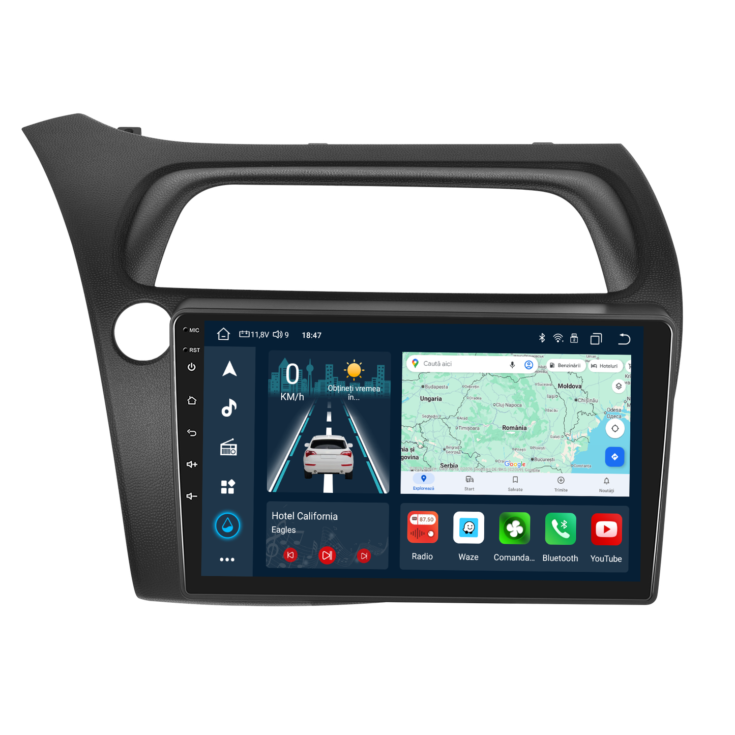 Navigatie dedicata Honda Civic (2006-2011) cu Android 14, 4 GB RAM 64 GB ROM, OCTA-CORE, Carplay si Android auto, Slot SIM 4G, ventilator de racire activ, ecran 9 inch HD