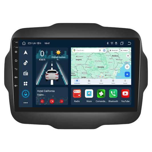 Navigatie dedicata Jeep Renegade (2016-2020) cu Android 14, 4 GB RAM 64 GB ROM, OCTA-CORE, Carplay si Android auto, Slot SIM 4G, ventilator de racire activ, ecran 9 inch HD