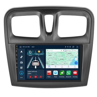 Navigatie dedicata Dacia Logan | Duster | Sandero (2012-2020) cu Android 14, 4 GB RAM 64 GB ROM, OCTA-CORE, Carplay si Android auto, Slot SIM 4G, ventilator de racire activ, ecran 9 inch HD