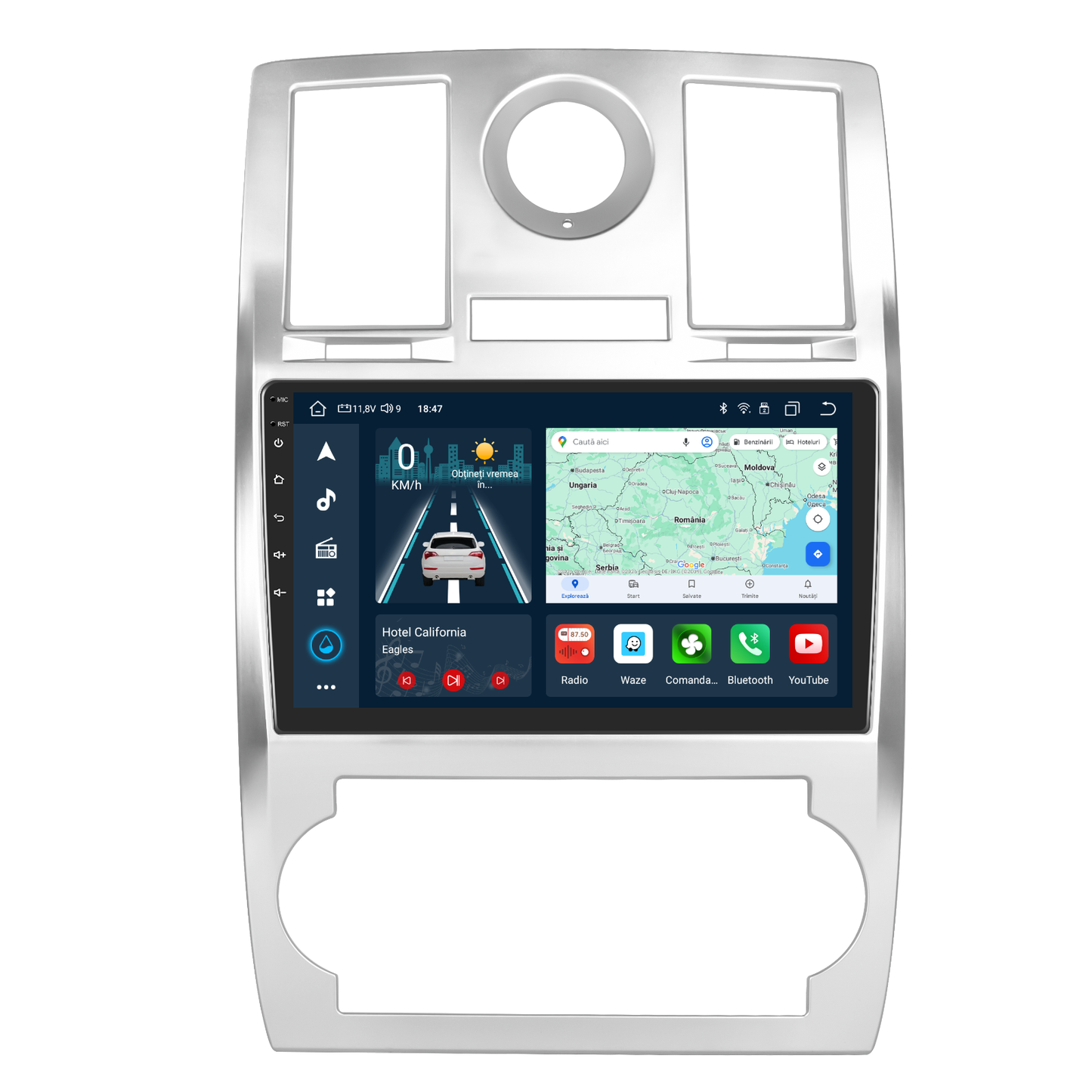 Navigatie dedicata Chrysler 300C (2006) cu Android 14, 4 GB RAM 64 GB ROM, OCTA-CORE, Carplay si Android auto, Slot SIM 4G, ventilator de racire activ, ecran 9 inch HD