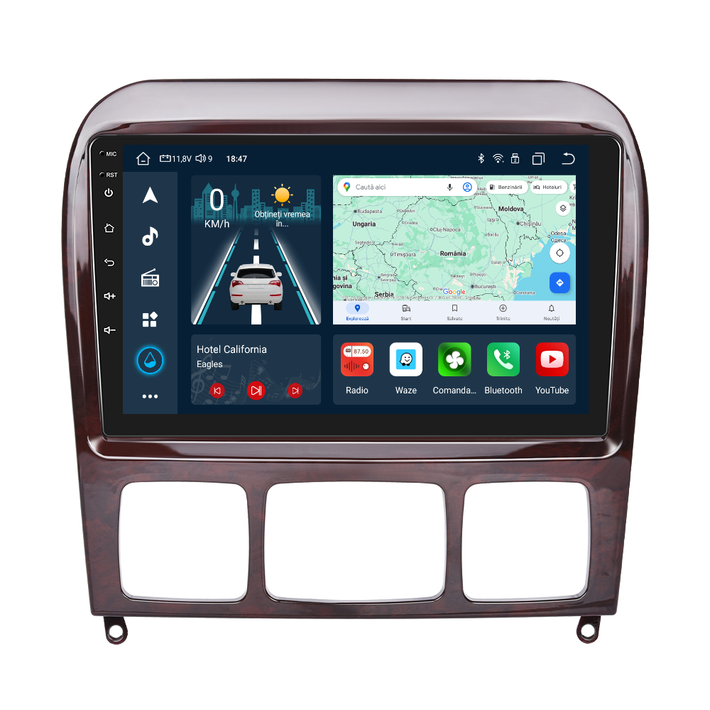 Navigatie dedicata Mercedes-Benz S-Class (1999-2007) cu Android 14, 4 GB RAM 64 GB ROM, OCTA-CORE, Carplay si Android auto, Slot SIM 4G, ventilator de racire activ, ecran 9 inch HD