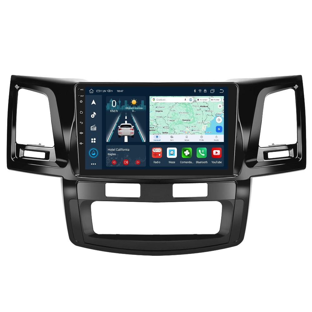 Navigatie dedicata Toyota HILUX (2005-2014)cu Android 14, 4 GB RAM 64 GB ROM, OCTA-CORE, Carplay si Android auto, Slot SIM 4G, ventilator de racire activ, ecran 9 inch HD