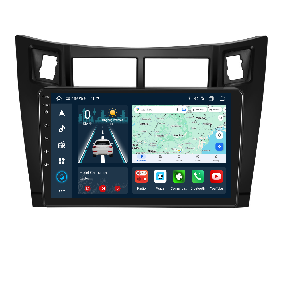 Navigatie dedicata Toyota Yaris (2008-2011) cu Android 14, 4 GB RAM 64 GB ROM, OCTA-CORE, Carplay si Android auto, Slot SIM 4G, ventilator de racire activ, ecran 9 inch HD