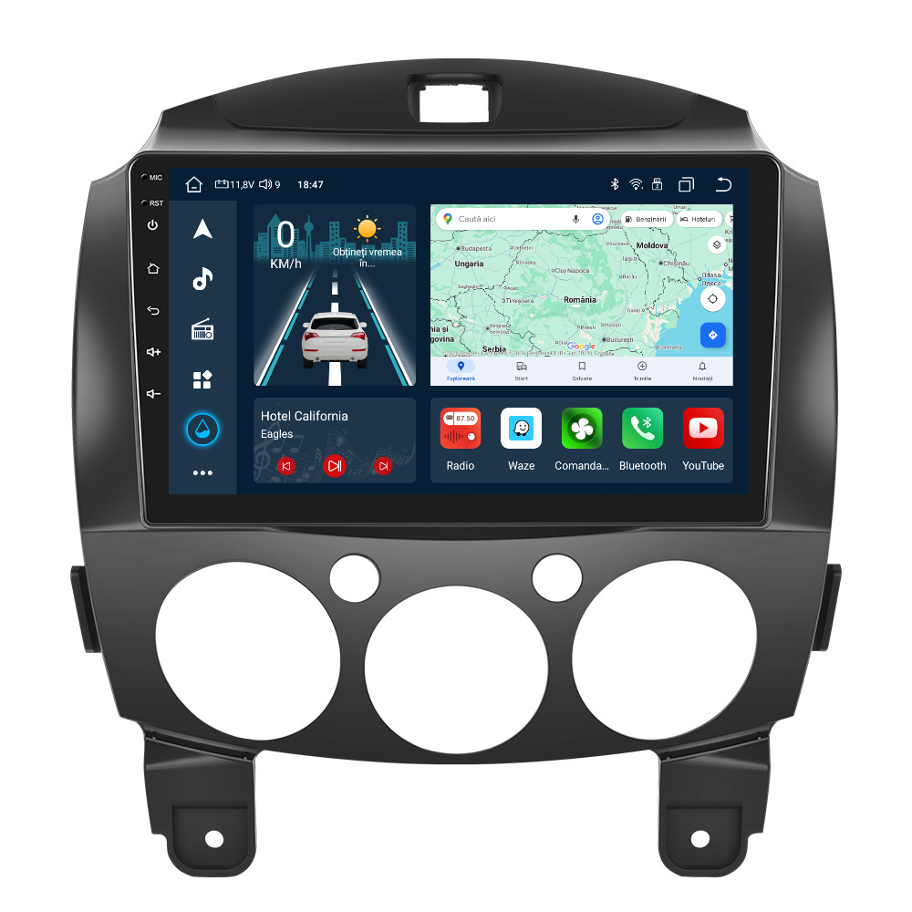 Navigatie dedicata Mazda 2 (2007-2014) cu Android 14, 4 GB RAM 64 GB ROM, OCTA-CORE, Carplay si Android auto, Slot SIM 4G, ventilator de racire activ, ecran 9 inch HD
