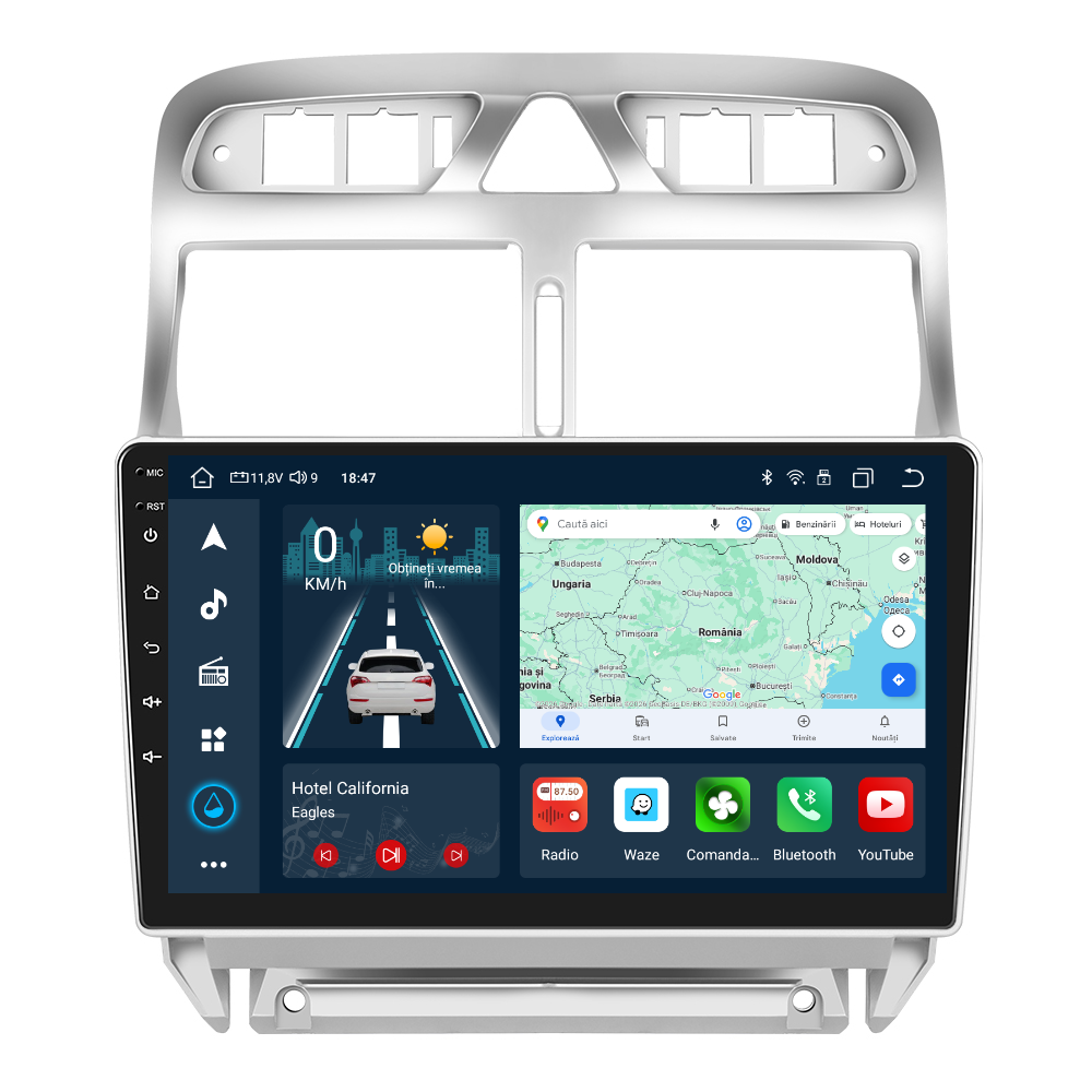 Navigatie dedicata Peugeot 307 (2007-2013) cu Android 14, 4 GB RAM 64 GB ROM, OCTA-CORE, Carplay si Android auto, Slot SIM 4G, ventilator de racire activ, ecran 9 inch HD