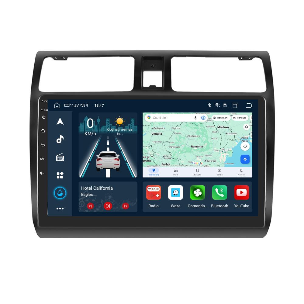 Navigatie dedicata Suzuki Swift (2005-2010) cu Android 14, 4 GB RAM 64 GB ROM, OCTA-CORE, Carplay si Android auto, Slot SIM 4G, ventilator de racire activ, ecran 10.1 inch HD
