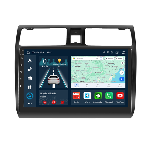 Navigatie dedicata Suzuki Swift (2005-2010) cu Android 14, 4 GB RAM 64 GB ROM, OCTA-CORE, Carplay si Android auto, Slot SIM 4G, ventilator de racire activ, ecran 10.1 inch HD