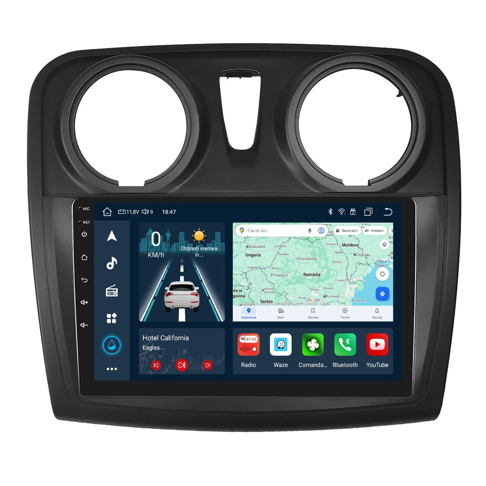 Navigatie dedicata Dacia Logan, Duster, Sandero (2012-2020) cu Android 14, 4 GB RAM 64 GB ROM, OCTA-CORE, Carplay si Android auto, Slot SIM 4G, ventilator de racire activ, ecran 9 inch HD