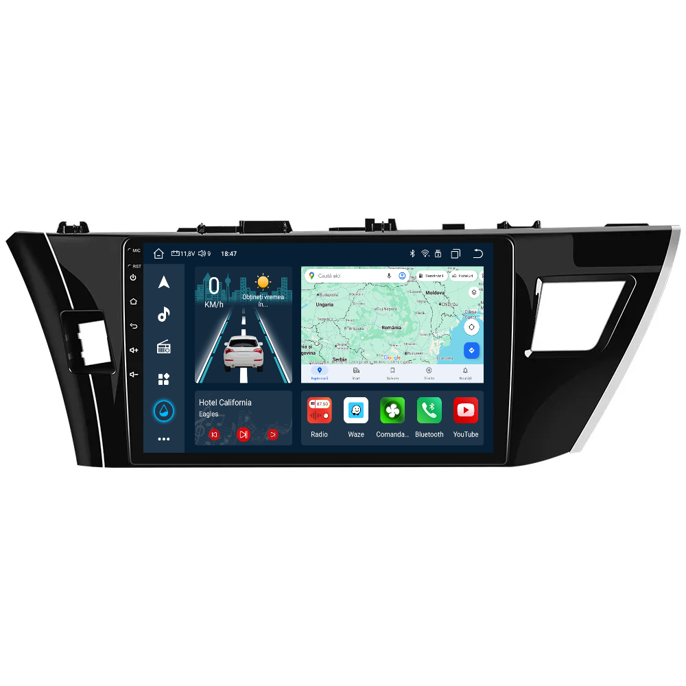 Navigatie dedicata Toyota Corolla (2013-2017) cu Android 14, 4 GB RAM 64 GB ROM, OCTA-CORE, Carplay si Android auto, Slot SIM 4G, ventilator de racire activ, ecran 10.1 inch HD