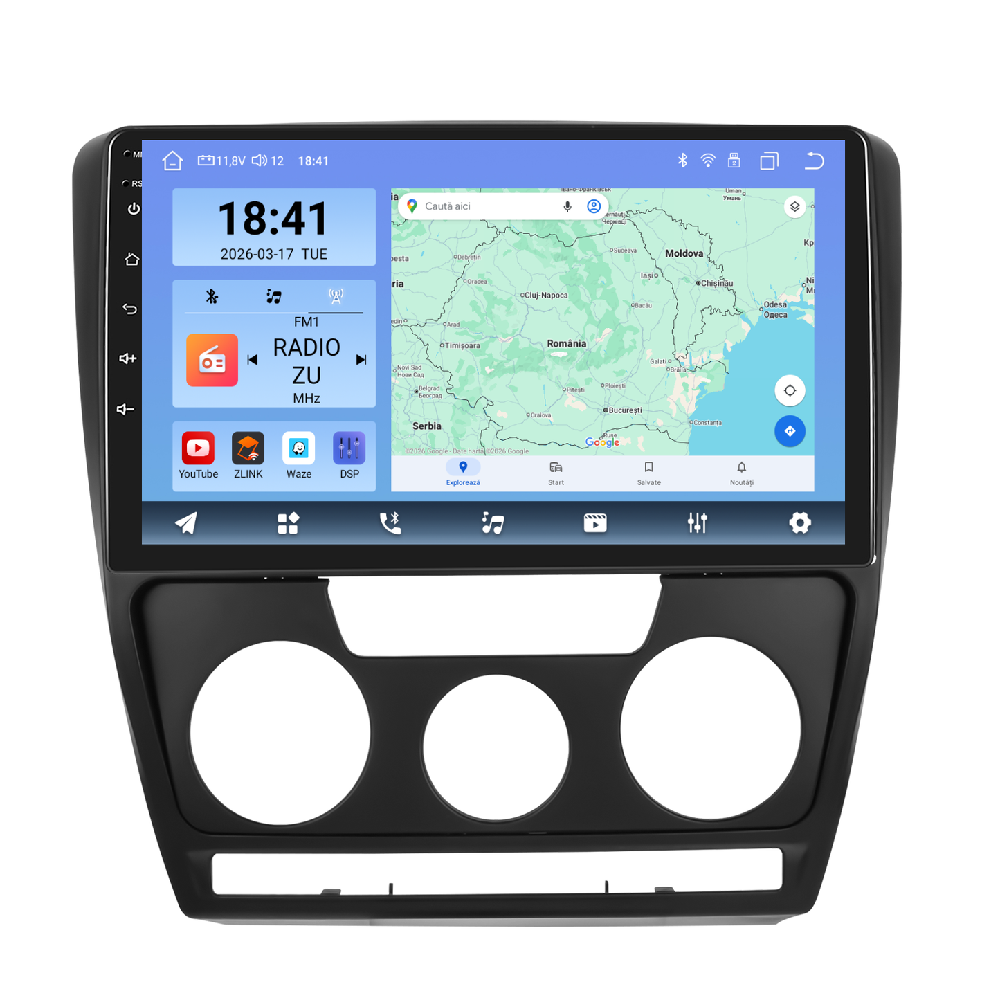 Navigatie dedicata Skoda Octavia (2004-2014) Android 14, 8 GB RAM 128 GB ROM, OCTA-CORE 2.0Mhz, Carplay si Android auto, Slot SIM 4G, ventilator de racire activ, ecran 10.1 inch HD
