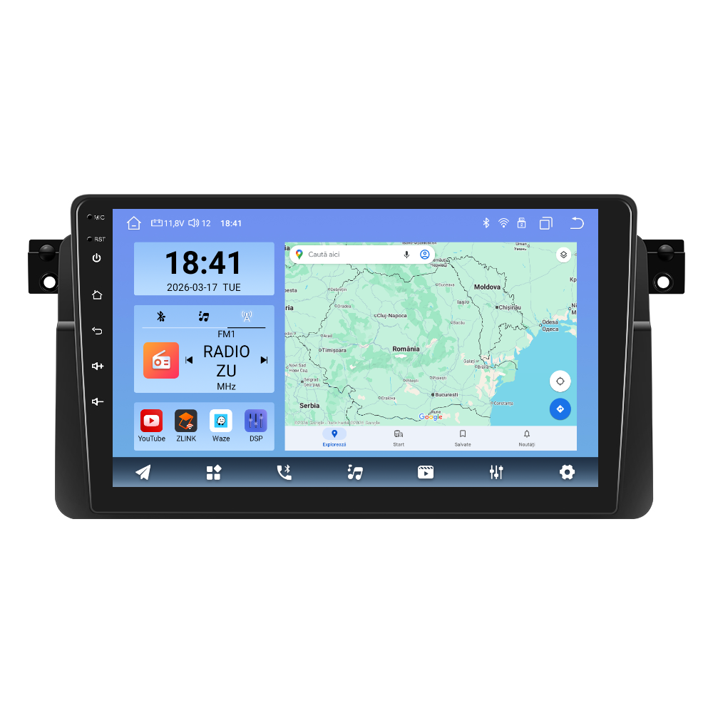Navigatie dedicata BMW E46 (1999-2005) Android 14, 8 GB RAM 128 GB ROM, OCTA-CORE 2.0Mhz, Carplay si Android auto, Slot SIM 4G, ventilator de racire activ, ecran 9 inch HD