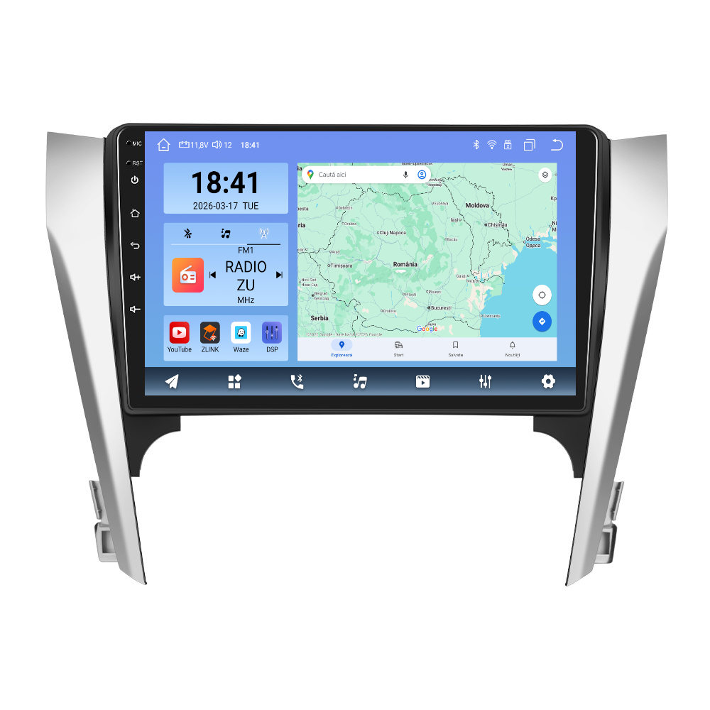 Navigatie dedicata Toyota Camry (2012-2014) Android 14, 8 GB RAM 128 GB ROM, OCTA-CORE 2.0Mhz, Carplay si Android auto, Slot SIM 4G, ventilator de racire activ, ecran 10.1 inch HD