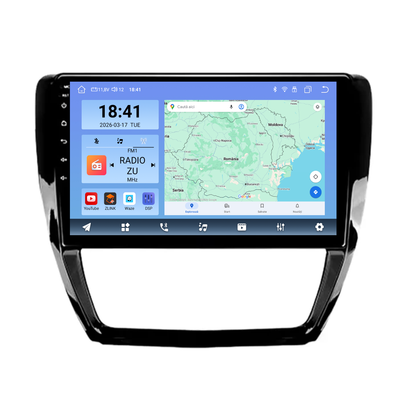 Navigatie dedicata Volkswagen Jetta (2011-2018) Android 14, 8 GB RAM 128 GB ROM, OCTA-CORE 2.0Mhz, Carplay si Android auto, Slot SIM 4G, ventilator de racire activ, ecran 10.1 inch HD