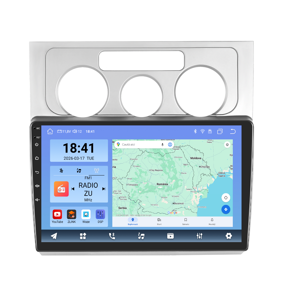Navigatie dedicata Volkswagen Touran (2006-2008) Android 14, 8 GB RAM 128 GB ROM, OCTA-CORE 2.0Mhz, Carplay si Android auto, Slot SIM 4G, ventilator de racire activ, ecran 10.1 inch HD