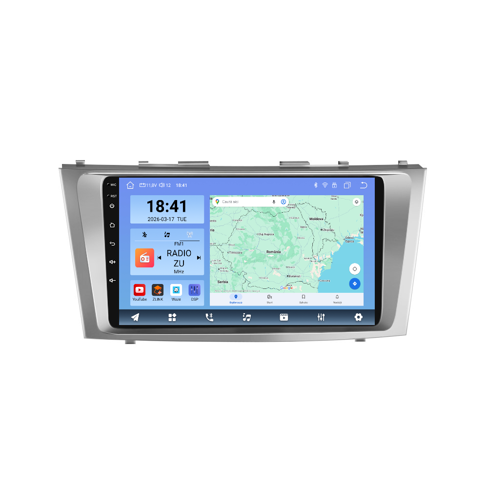 Navigatie dedicata Toyota Camry (2006-2011)  Android 14, 8 GB RAM 128 GB ROM, OCTA-CORE 2.0Mhz, Carplay si Android auto, Slot SIM 4G, ventilator de racire activ, ecran 9 inch HD