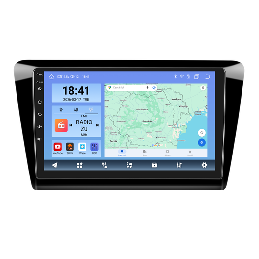 Navigatie dedicata Skoda Rapid / Seat Toldeo (2012-2019) Android 14, 8 GB RAM 128 GB ROM, OCTA-CORE 2.0Mhz, Carplay si Android auto, Slot SIM 4G, ventilator de racire activ, ecran 9 inch HD