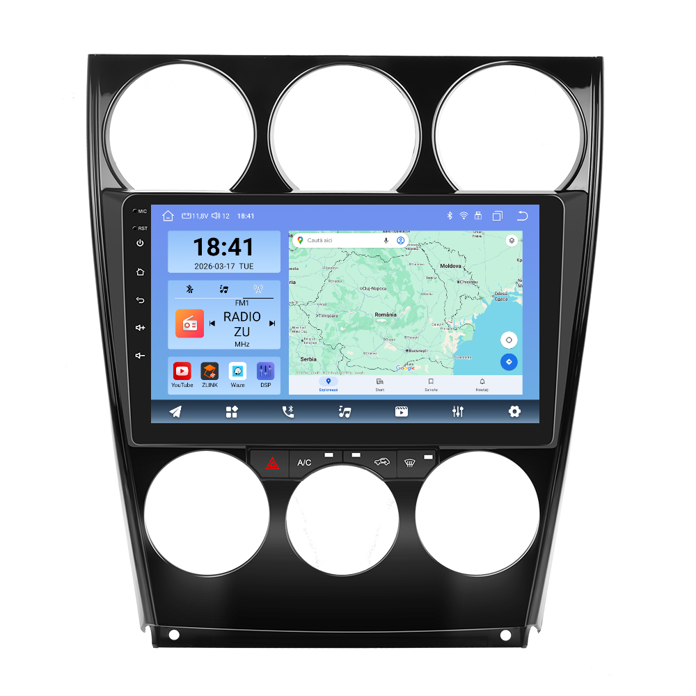 Navigatie dedicata Mazda 6 (2004-2015) Android 14, 8 GB RAM 128 GB ROM, OCTA-CORE 2.0Mhz, Carplay si Android auto, Slot SIM 4G, ventilator de racire activ, ecran 9 inch HD