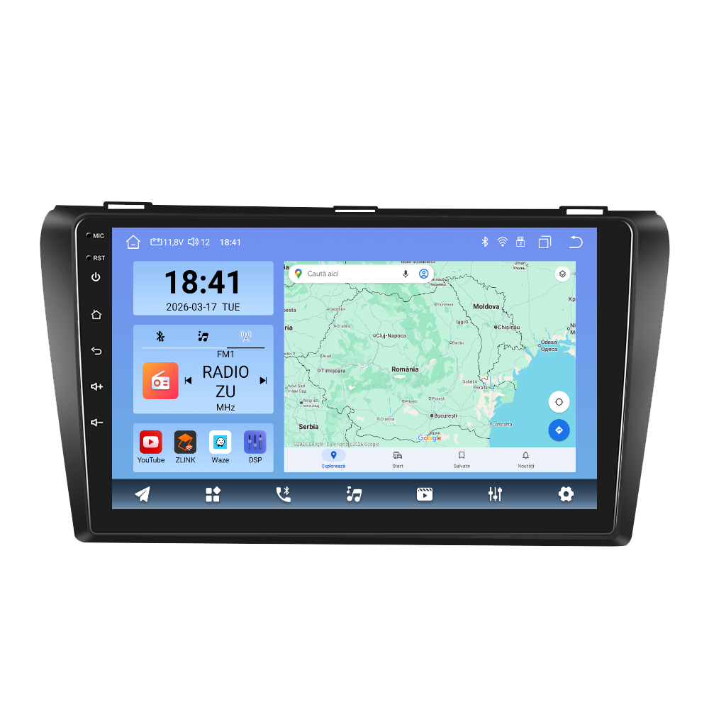 Navigatie dedicata Mazda 3 (2006-2012) Android 14, 8 GB RAM 128 GB ROM, OCTA-CORE 2.0Mhz, Carplay si Android auto, Slot SIM 4G, ventilator de racire activ, ecran 9 inch HD