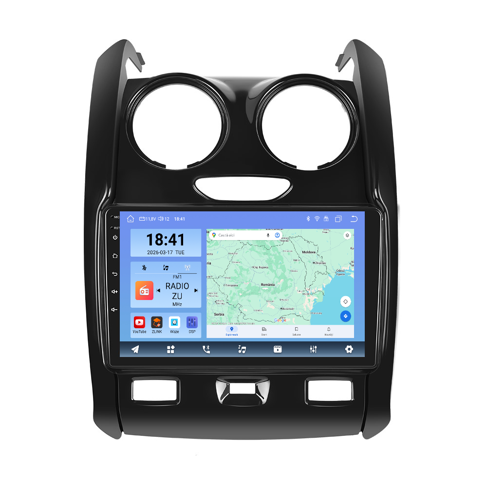 Navigatie dedicata Dacia Duster (2012-2019) Android 14, 8 GB RAM 128 GB ROM, OCTA-CORE 2.0Mhz, Carplay si Android auto, Slot SIM 4G, ventilator de racire activ, ecran 9 inch HD