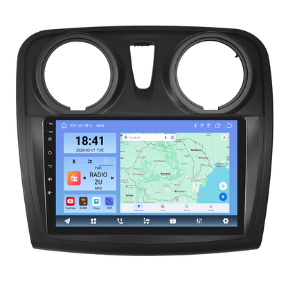 Navigatie dedicata Dacia Logan, Duster, Sandero (2012-2020) Android 14, 8 GB RAM 128 GB ROM, OCTA-CORE 2.0Mhz, Carplay si Android auto, Slot SIM 4G, ventilator de racire activ, ecran 9 inch HD