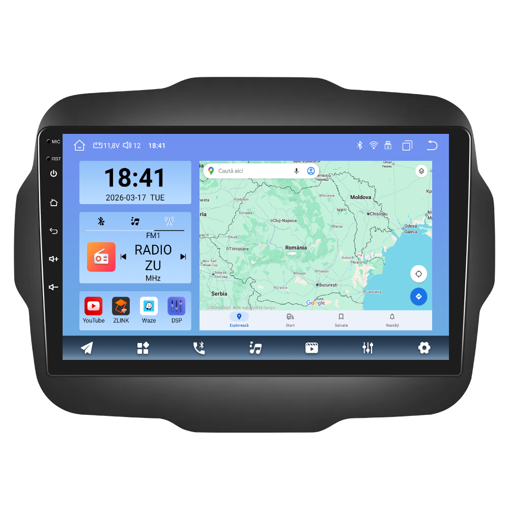 Navigatie dedicata Jeep Renegade (2016-2020)  Android 14, 8 GB RAM 128 GB ROM, OCTA-CORE 2.0Mhz, Carplay si Android auto, Slot SIM 4G, ventilator de racire activ, ecran 9 inch HD