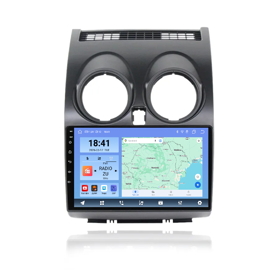 Navigatie dedicata Nissan Qashqai J10 (2006-2013)  Android 14, 8 GB RAM 128 GB ROM, OCTA-CORE 2.0Mhz, Carplay si Android auto, Slot SIM 4G, ventilator de racire activ, ecran 9 inch HD