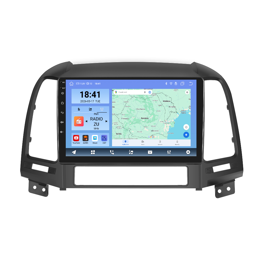 Titlu Navigatie dedicata Hyundai Santa-fe (2006-2012) Android 14, 8 GB RAM 128 GB ROM, OCTA-CORE 2.0Mhz, Carplay si Android auto, Slot SIM 4G, ventilator de racire activ, ecran 9 inch HD