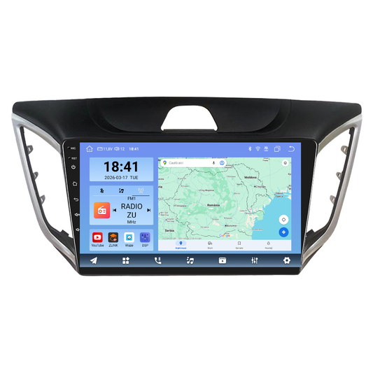 Navigatie dedicata Hyundai IX25 (2015-2018) Android 14, 8 GB RAM 128 GB ROM, OCTA-CORE 2.0Mhz, Carplay si Android auto, Slot SIM 4G, ventilator de racire activ, ecran 10.1 inch HD