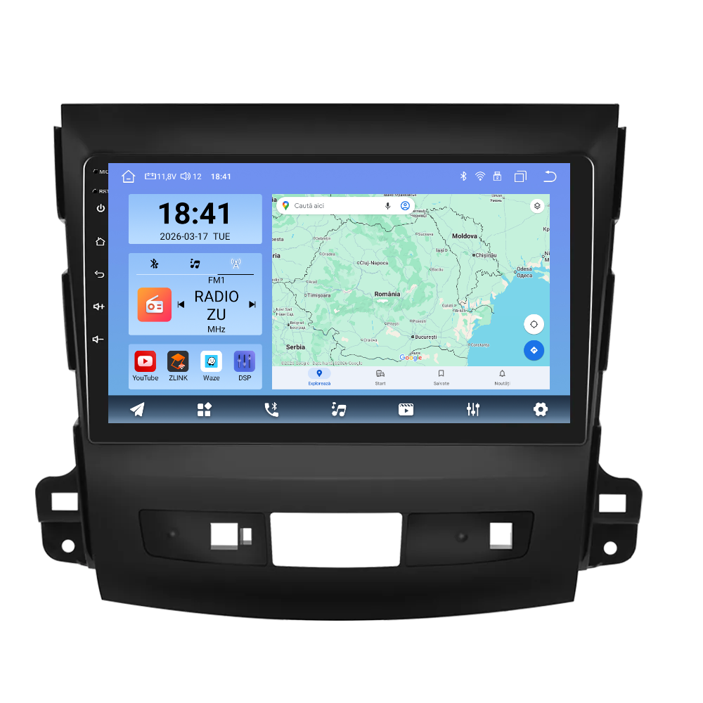 Navigatie dedicata Mitsubishi Outlander (2008-2015) Android 14, 8 GB RAM 128 GB ROM, OCTA-CORE 2.0Mhz, Carplay si Android auto, Slot SIM 4G, ventilator de racire activ, ecran 9 inch HD