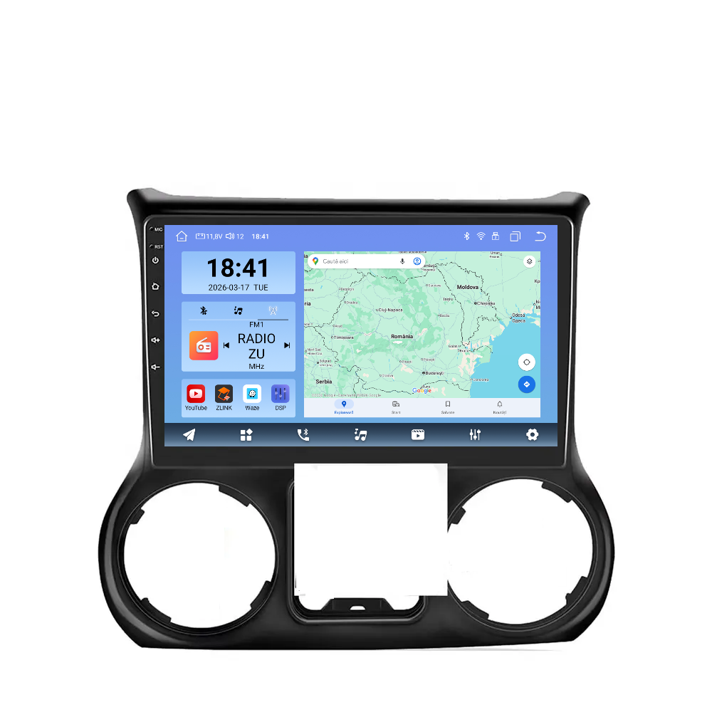 Navigatie dedicata Jeep Wrangler (2011-2014) Android 14, 8 GB RAM 128 GB ROM, OCTA-CORE 2.0Mhz, Carplay si Android auto, Slot SIM 4G, ventilator de racire activ, ecran 10.1 inch HD
