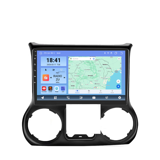 Navigatie dedicata Jeep Wrangler (2011-2014) Android 14, 8 GB RAM 128 GB ROM, OCTA-CORE 2.0Mhz, Carplay si Android auto, Slot SIM 4G, ventilator de racire activ, ecran 10.1 inch HD