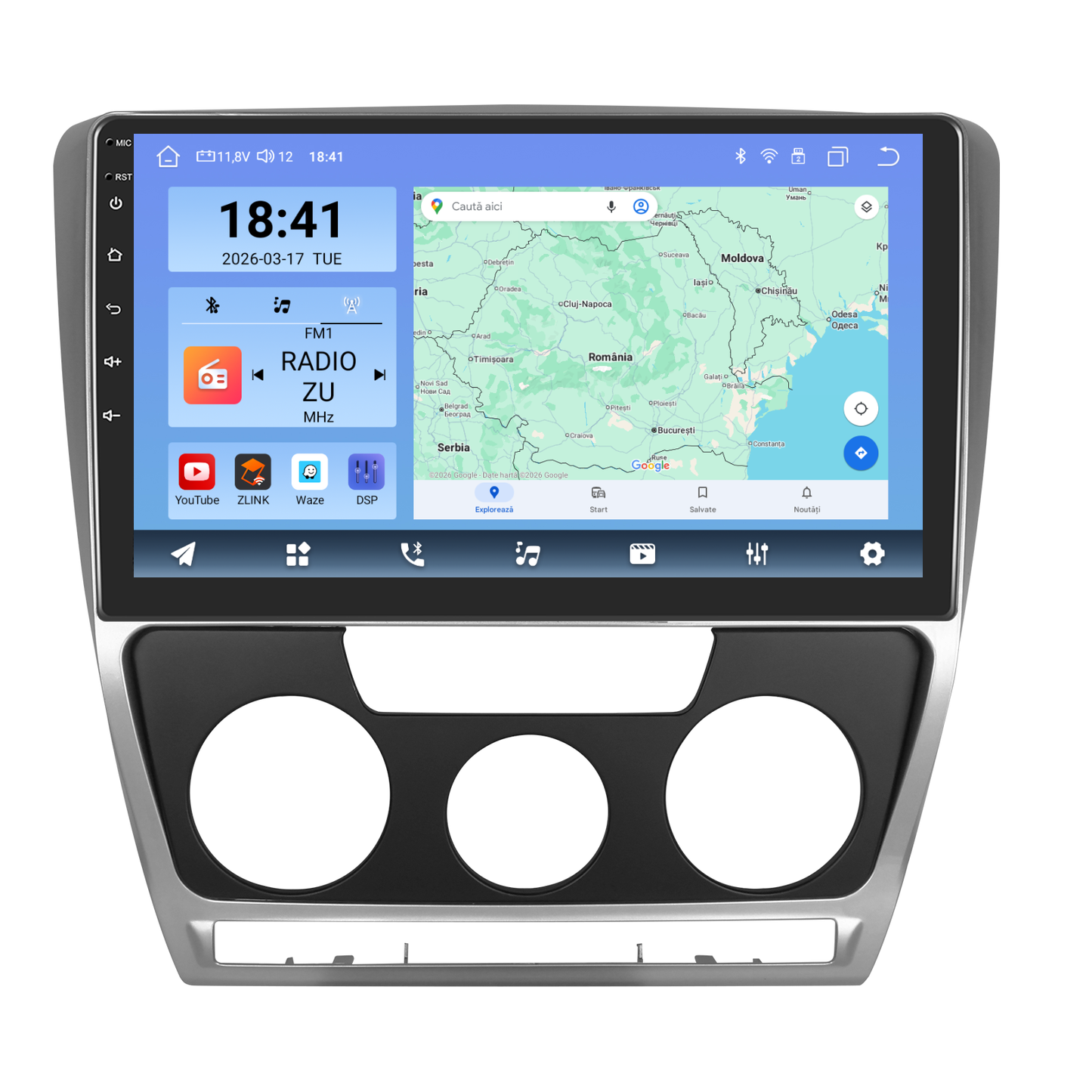 Navigatie dedicata Skoda Octavia 2 (2004-2013) cu Android 14, 8 GB RAM 128 GB ROM, OCTA-CORE 2.0Mhz, Carplay si Android auto, Slot SIM 4G, ventilator de racire activ, ecran 10 inch HD