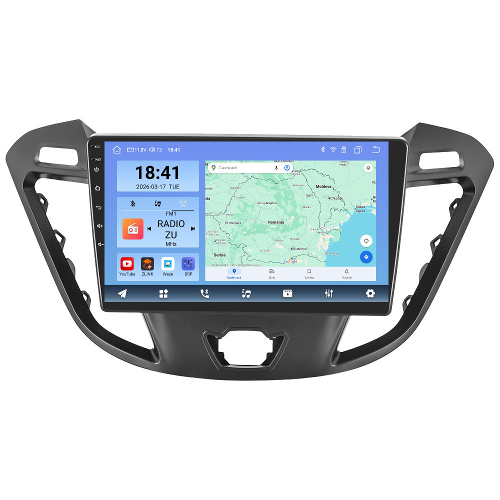 Navigatie dedicata Ford Transit (2012-2019) cu Android 14, 8 GB RAM 128 GB ROM, OCTA-CORE 2.0Mhz, Carplay si Android auto, Slot SIM 4G, ventilator de racire activ, ecran 9 inch HD