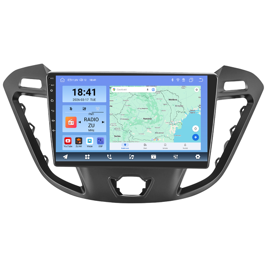 Navigatie dedicata Ford Transit (2012-2019) cu Android 14, 8 GB RAM 128 GB ROM, OCTA-CORE 2.0Mhz, Carplay si Android auto, Slot SIM 4G, ventilator de racire activ, ecran 9 inch HD