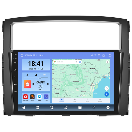Navigatie dedicata Mitsubishi Pajero (2006-2020) Android 14, 8 GB RAM 128 GB ROM, OCTA-CORE 2.0Mhz, Carplay si Android auto, Slot SIM 4G, ventilator de racire activ, ecran 9 inch HD