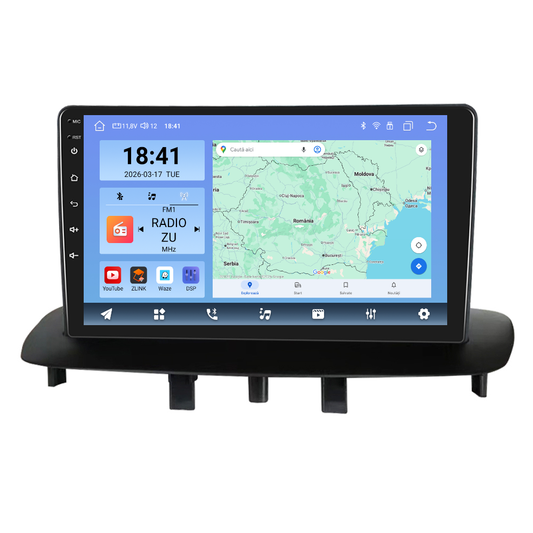 Navigatie dedicata Renault Megane 3/Fluence (2009-2015) Android 14, 8 GB RAM 128 GB ROM, OCTA-CORE 2.0Mhz, Carplay si Android auto, Slot SIM 4G, ventilator de racire activ, ecran 9 inch HD